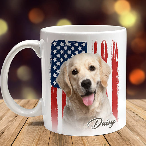 GeckoCustom Custom Photo America Flag Pet Mug TA29 890783