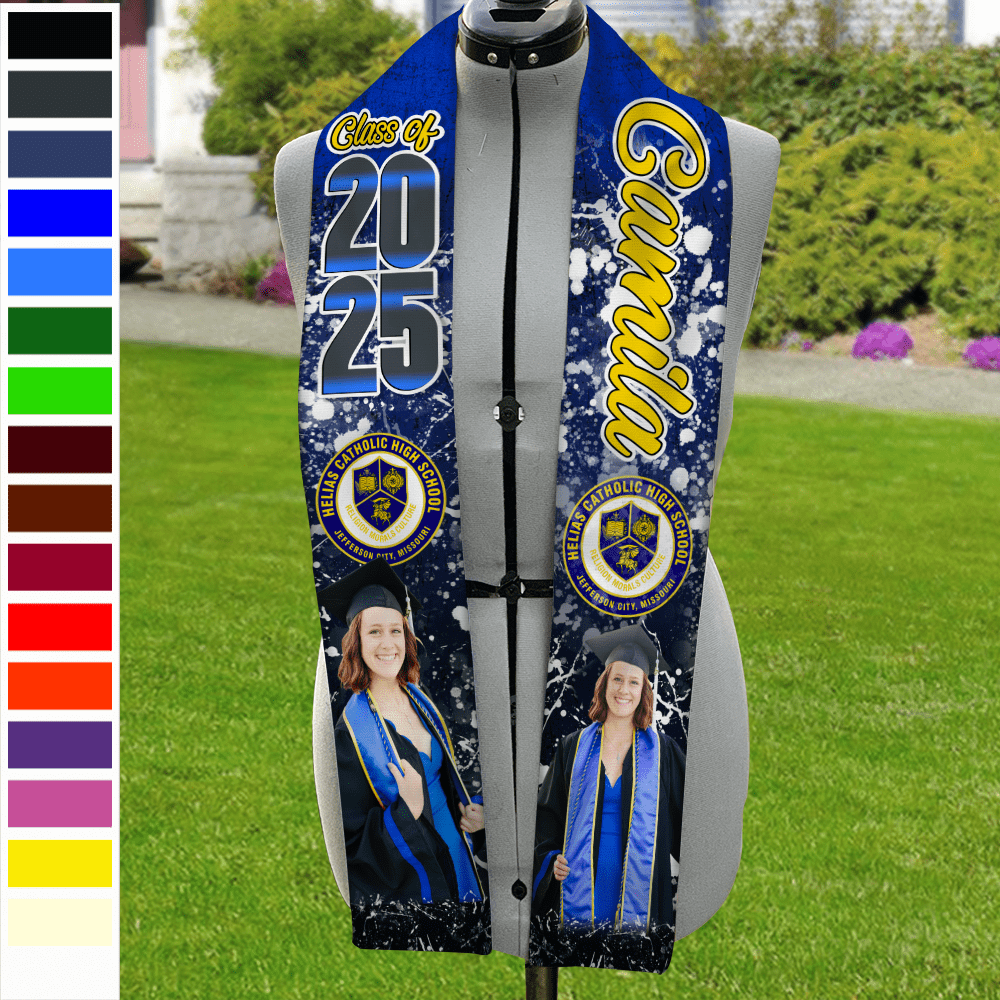 GeckoCustom Custom Photo And Name 2024 Graduation Stoles T368 890507 6x72 inch