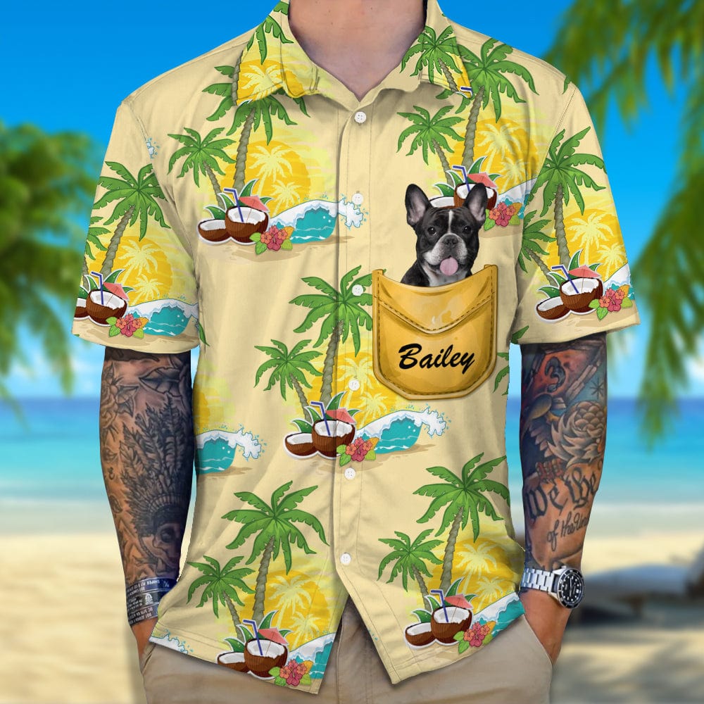 GeckoCustom Custom Photo And Name Coconut Tree Dog Hawaiian Shirt TH10 891181