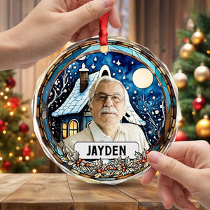 GeckoCustom Custom Photo and Name Grandparent Circle Glass Ornament HA75 891749 8cm