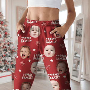 GeckoCustom Custom Photo and Name I Love My Family Pajamas TL39 892125