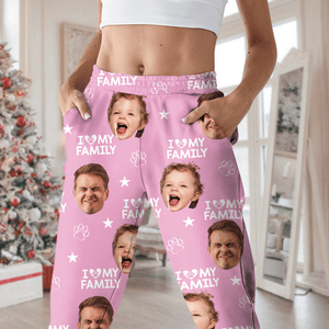 GeckoCustom Custom Photo and Name I Love My Family Pajamas TL39 892125