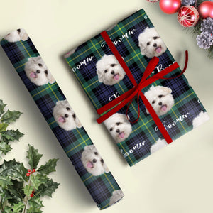 GeckoCustom Custom Photo And Name With Dog Face Wrapping Paper TH10 892185