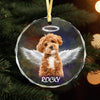 GeckoCustom Custom Photo Angel Dog with Wings Memorial Glass Ornament HA75 891426