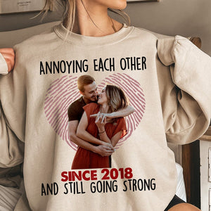 GeckoCustom Custom Photo Annoying Each Other Since Year Still Going Strong Couple Shirt K228 888828