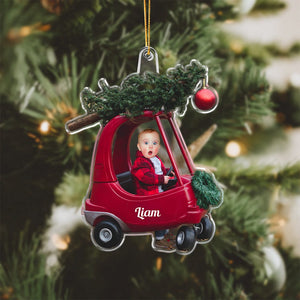 GeckoCustom Custom Photo Baby Driving Car With Christmas Pine Tree Acrylic Ornament HO82 891106