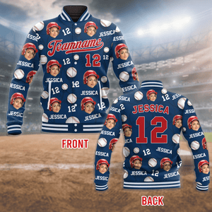 GeckoCustom Custom Photo Baseball Pattern Sport Varsity Jacket HO82 893152