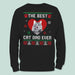 GeckoCustom Custom Photo Best Cat Dad Christmas Sweatshirt N304 889961 Sweatshirt / S Black / S