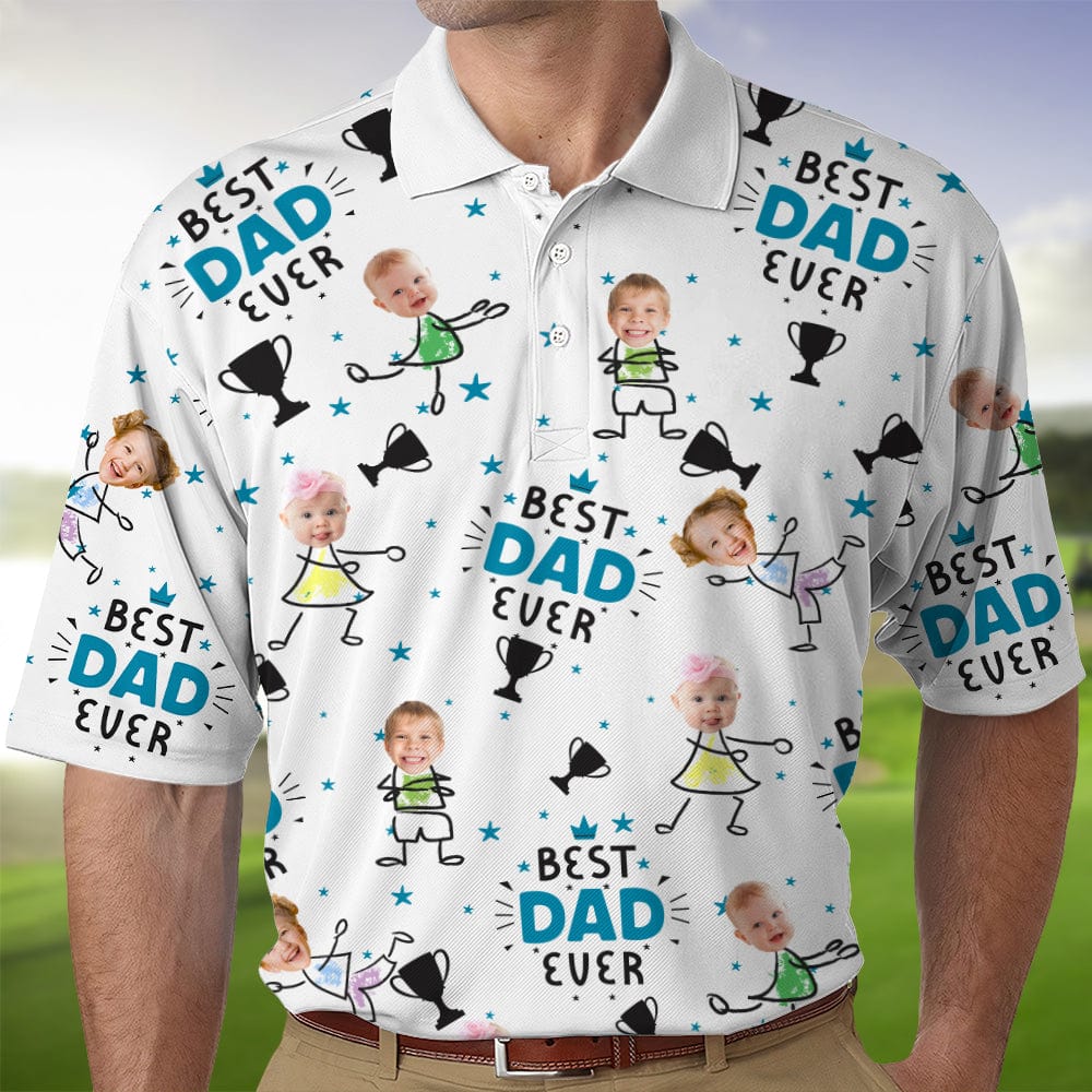 GeckoCustom Custom Photo Best Dad Ever Polo Shirt TH10 891047