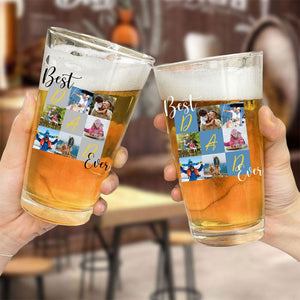 GeckoCustom Custom Photo Best Dad Ever Print Beer Glass HO82 890688 16oz / 1 side
