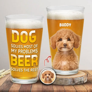 GeckoCustom Custom Photo Best Dog Dad Ever Dog Father Print Beer Glass HO82 890588 16oz