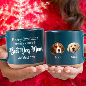 GeckoCustom Custom Photo Best Dog Mom Ever Dog Pottery Mug TH10 892161 12oz