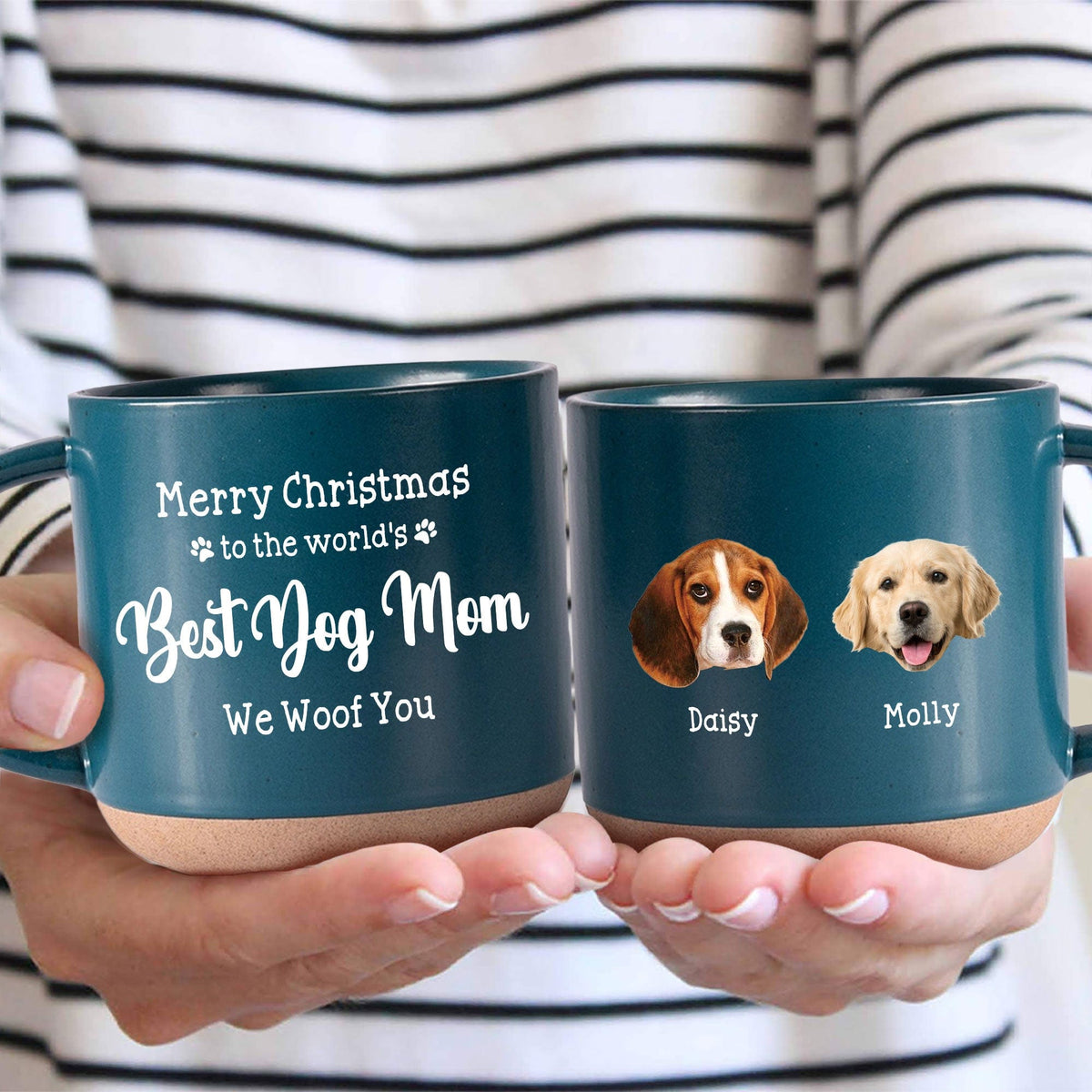 GeckoCustom Custom Photo Best Dog Mom Ever Dog Pottery Mug TH10 892161 12oz