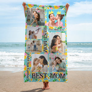 GeckoCustom Custom Photo Best Mom Beach Towel TA29 889055 30"x60"