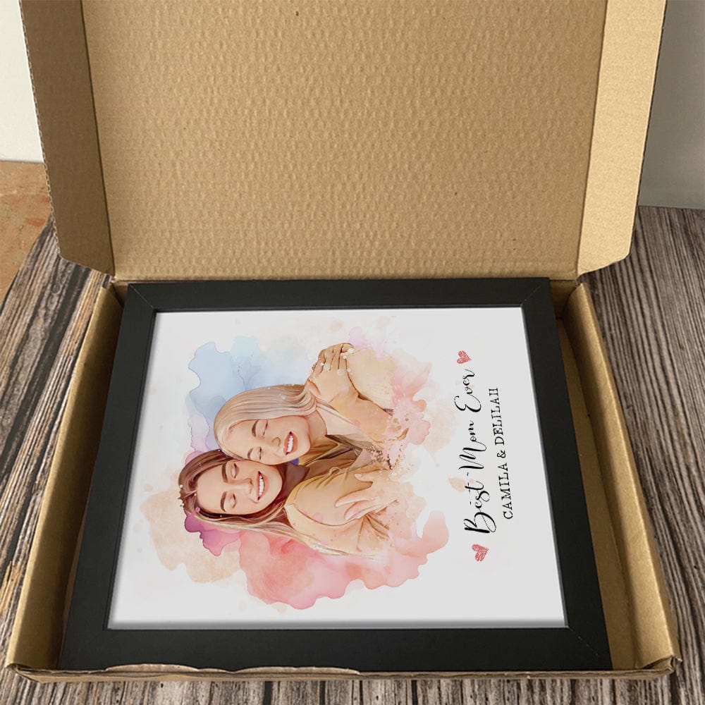 GeckoCustom Custom Photo Best Mom Ever Happy Mother's Day Family Picture Frame T386 890378 8"x10"