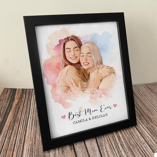 GeckoCustom Custom Photo Best Mom Ever Happy Mother's Day Family Picture Frame T386 890378 8"x10"