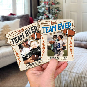 GeckoCustom Custom Photo Best Team Ever Football Dad Christmas Gift Car Visor Clip HO82 890698