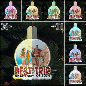 GeckoCustom Custom Photo Best Trip Of 2024 Christmas Led Acrylic Ornament HA75 891939 3 inches