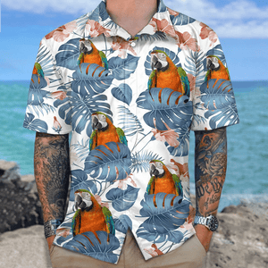 GeckoCustom Custom Photo Birds Men's Hawaiian Shirt TA29 889274