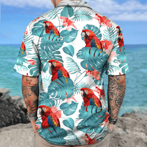 GeckoCustom Custom Photo Birds Men's Hawaiian Shirt TA29 889274