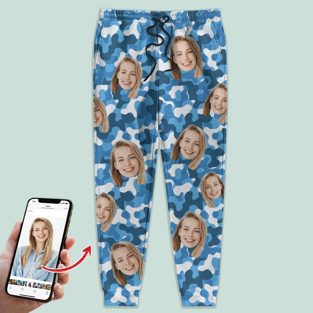 GeckoCustom Custom Photo Camo Background Christmas Gift Sweatpants TA29 888790