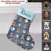 GeckoCustom Custom Photo Cartoon Dog Christmas Stocking TA29