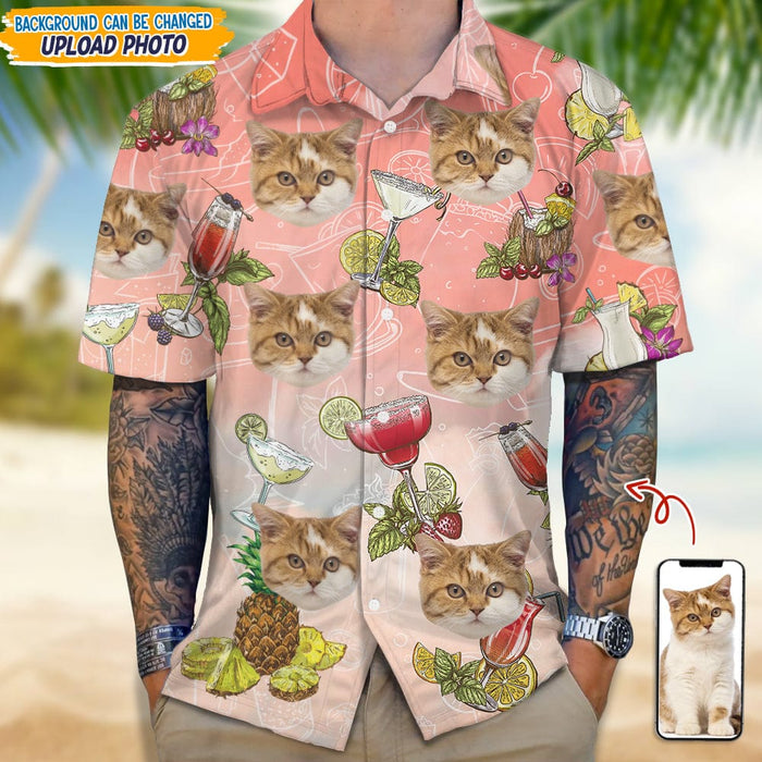 Personalized Photo Upload Cat Men's Hawaiian Shirt, N304 888310