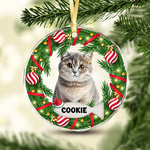 GeckoCustom Custom Photo Cat Glass Ornament For Christmas HA75 891452