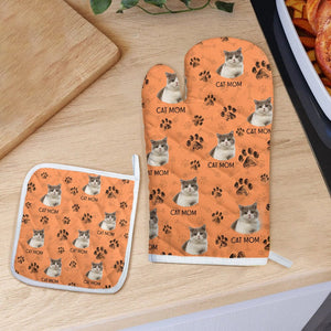 GeckoCustom Custom Photo Cat Paw For Cat Lovers Oven Mitt TA29 889018