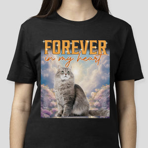 GeckoCustom Custom Photo Cat Portrait Retro Style Shirt K228 889683 Basic Tee / Black / S