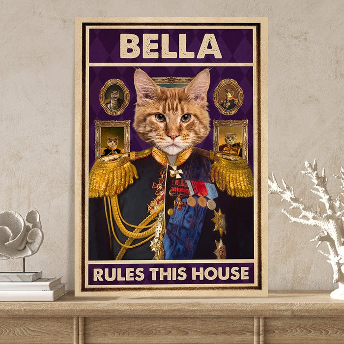 GeckoCustom Custom Photo Cat Rules This House Cat Canvas N304 890173