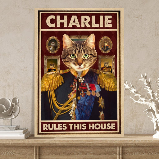 GeckoCustom Custom Photo Cat Rules This House Cat Canvas N304 890173