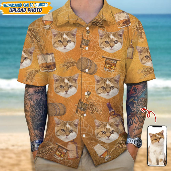 Custom Photo Cat With Whiskey Hawaii Shirt TA29 889369 — GeckoCustom