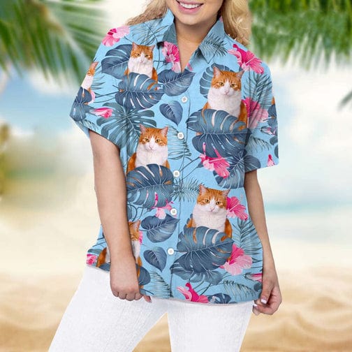 GeckoCustom Custom Photo Cat Woman's Hawaiian Shirt TA29 888325