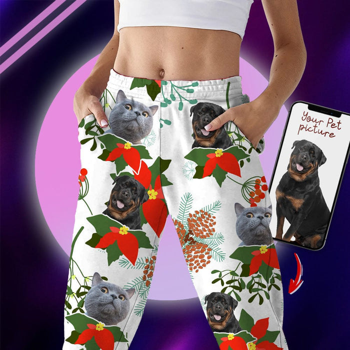 GeckoCustom Custom Photo Christmas Dog Cat Pajamas K228 888712 For Adult / Only Pants / S