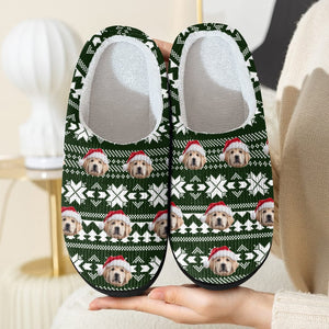 GeckoCustom Custom Photo Christmas Dog Cat Slippers HA75 891302