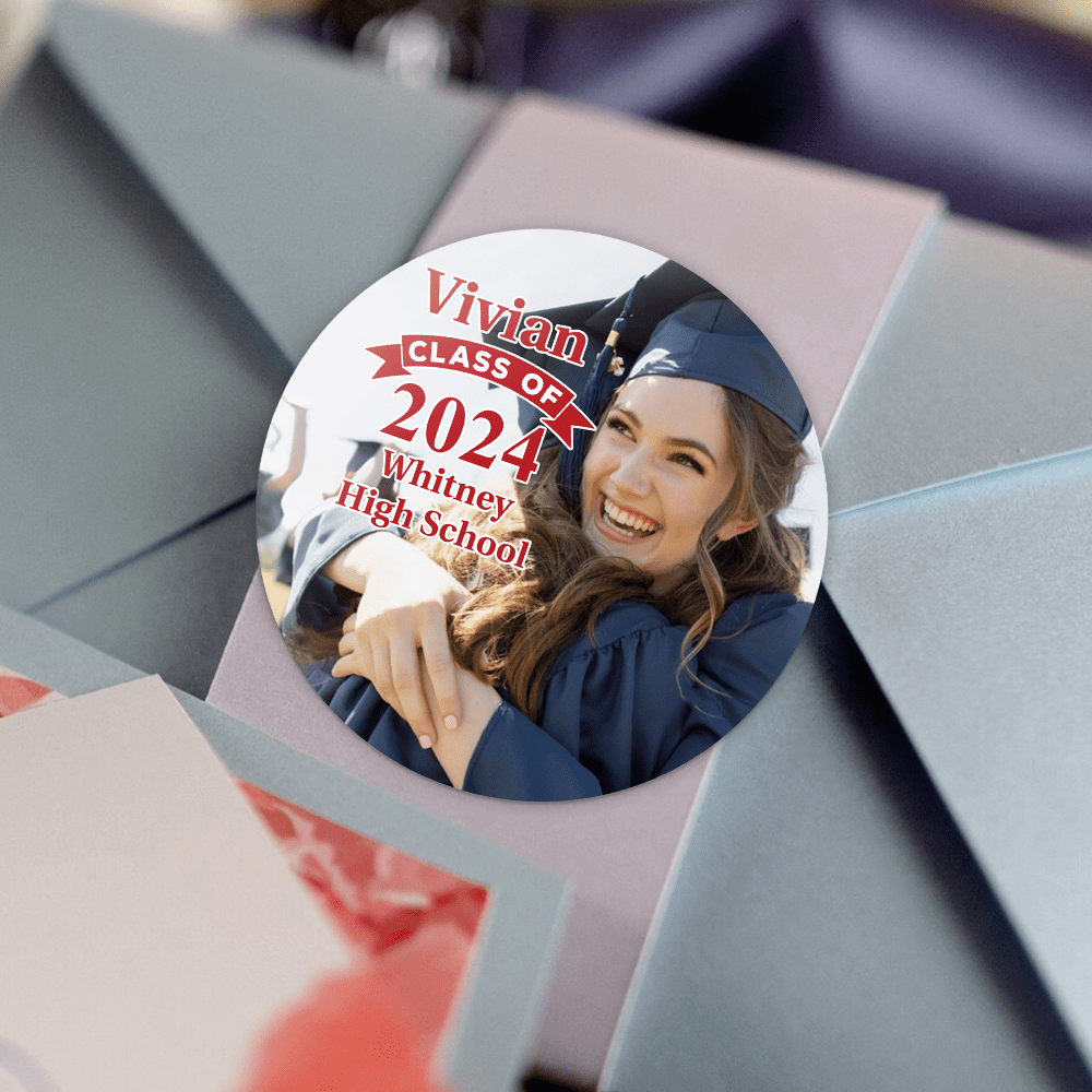 Custom Photo Class Of 2024 Congrats Graduation Roll Sticker TA29 89029 ...