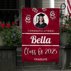 GeckoCustom Custom Photo Class Of 2024 Graduation Garden Flag T368 111039