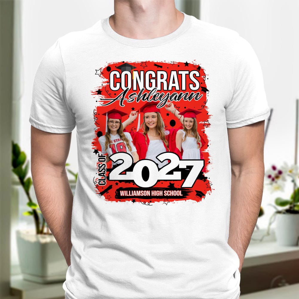 GeckoCustom Custom Photo Class Of 2025 Congrats Graduation Bright Shirt TA29 890118