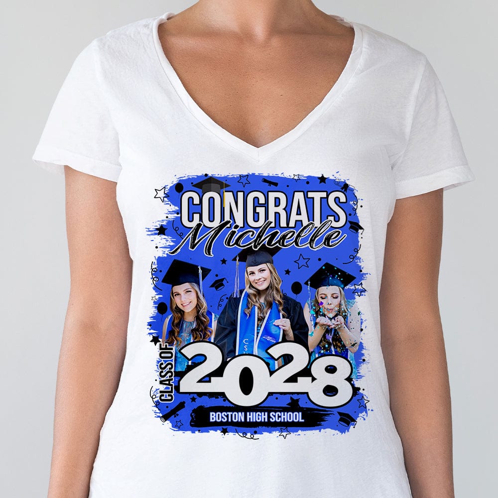 GeckoCustom Custom Photo Class Of 2025 Congrats Graduation Bright Shirt TA29 890118