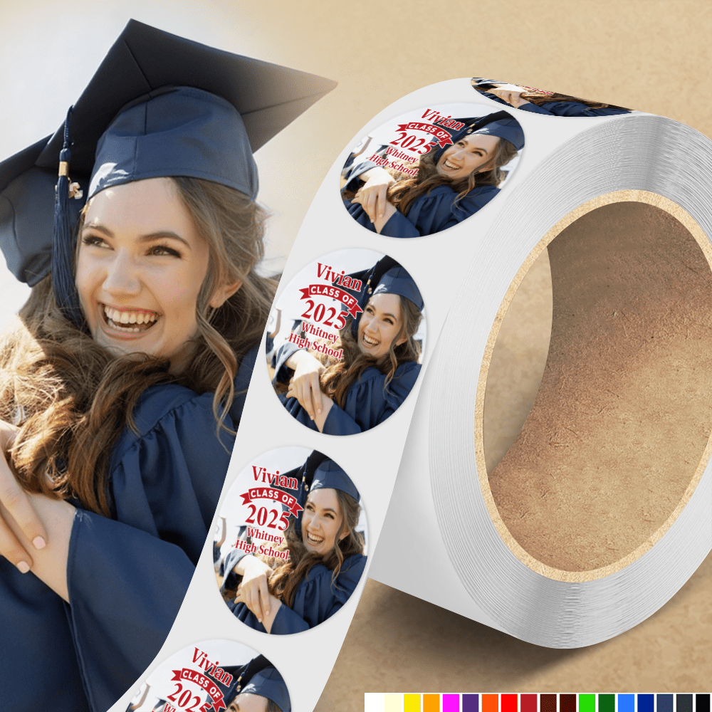 Custom Photo Class Of 2025 Congrats Graduation Roll Sticker TA29 89029 ...