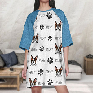 GeckoCustom Custom Photo, Clipart For Dog Lover Dog Raglan Nightgown T368 HN590