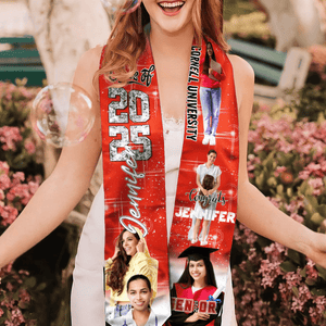 GeckoCustom Custom Photo Congrats Glitter Graduation Stoles N369 890479 6x72 inch