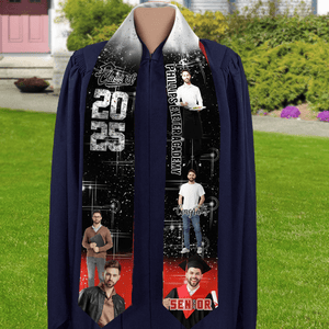 GeckoCustom Custom Photo Congrats Glitter Graduation Stoles N369 890479 6x72 inch