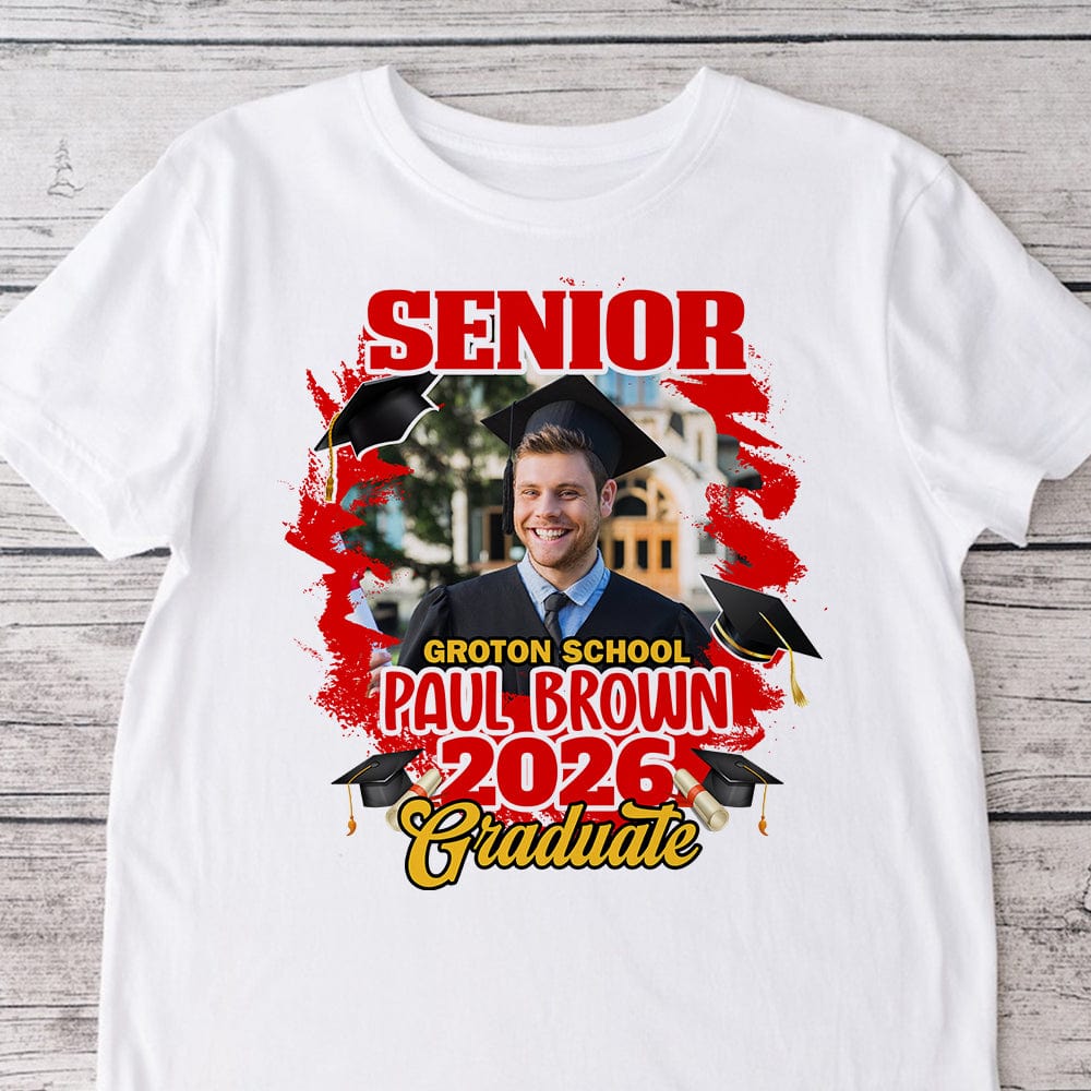 GeckoCustom Custom Photo Congrats Senior Graduation Bright Shirt TA29 890106