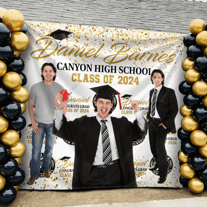 GeckoCustom Custom Photo Congratulations Class Of 2024 Graduation Backdrop N369 890276