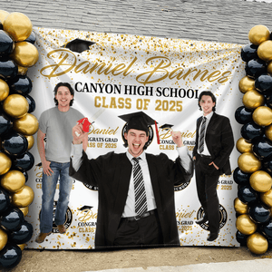 GeckoCustom Custom Photo Congratulations Class Of 2025 Graduation Backdrop N369 890276