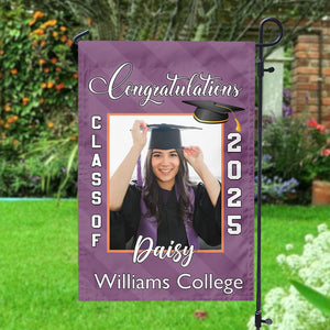 GeckoCustom Custom Photo Congratulations Class Of 2025, Graduation Garden Flag NHS87 HN590 895076