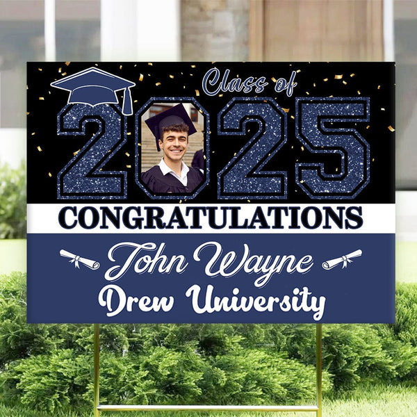 Custom Photo Congratulations Class Of 2025 Graduation Yard Sign HO82 8 ...