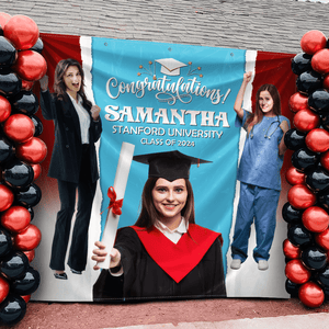 GeckoCustom Custom Photo Congratulations Graduation Backdrop N369 890461